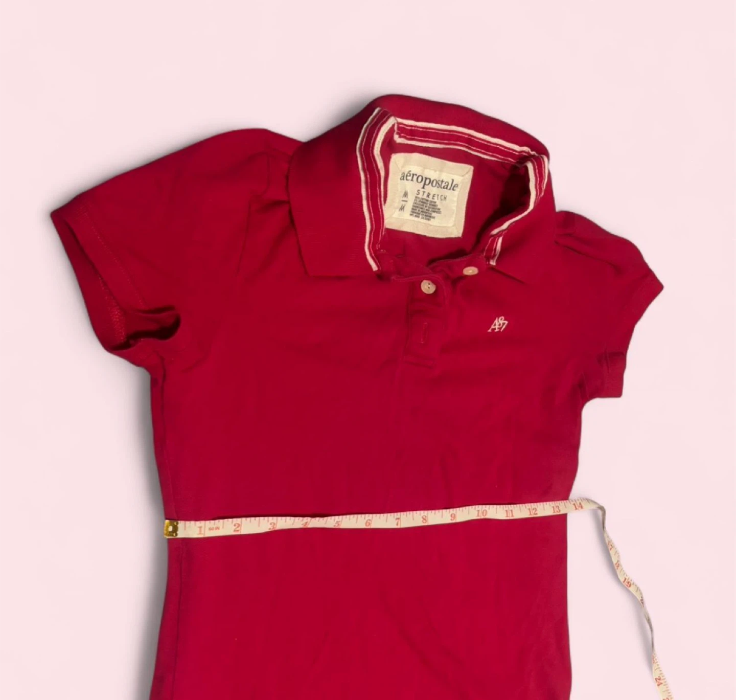 Aéropostale Red Stretch Polo Shirt - Size Medium - photo 3