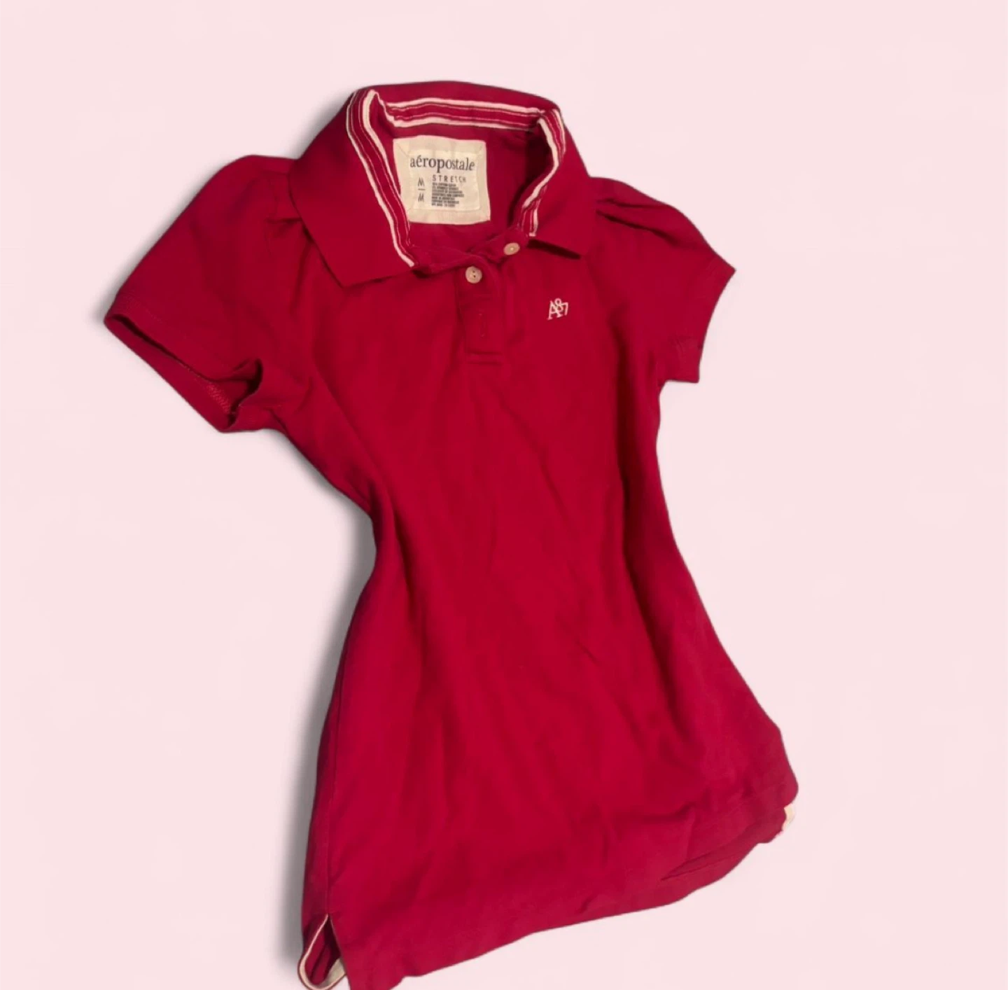 Aéropostale Red Stretch Polo Shirt - Size Medium - photo 2