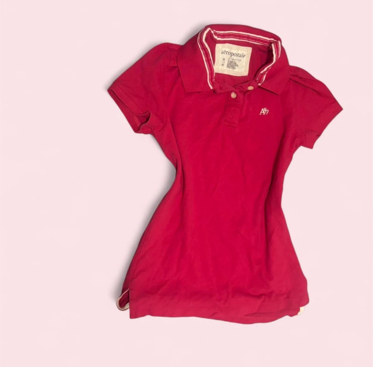 Aéropostale Red Stretch Polo Shirt - Size Medium