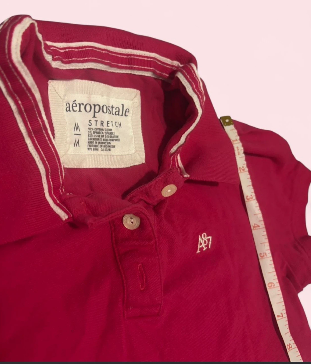 Aéropostale Red Stretch Polo Shirt - Size Medium - photo 5