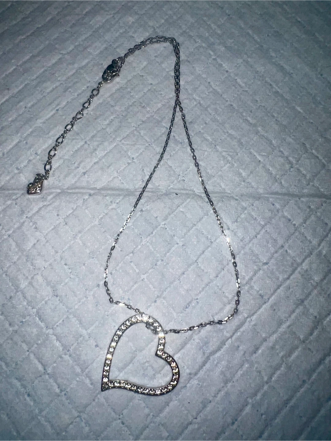 Swarovski Crystal Heart Necklace – Silver Tone – Like New - photo 2