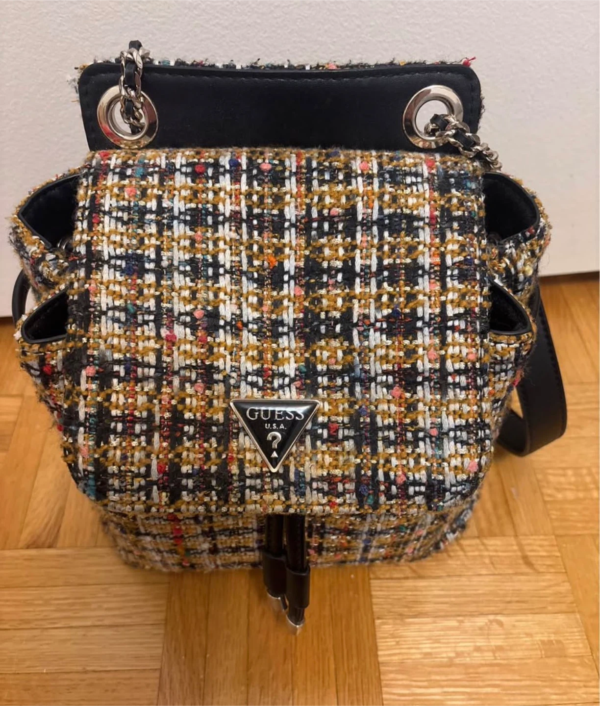 Guess Tweed Backpack Purse