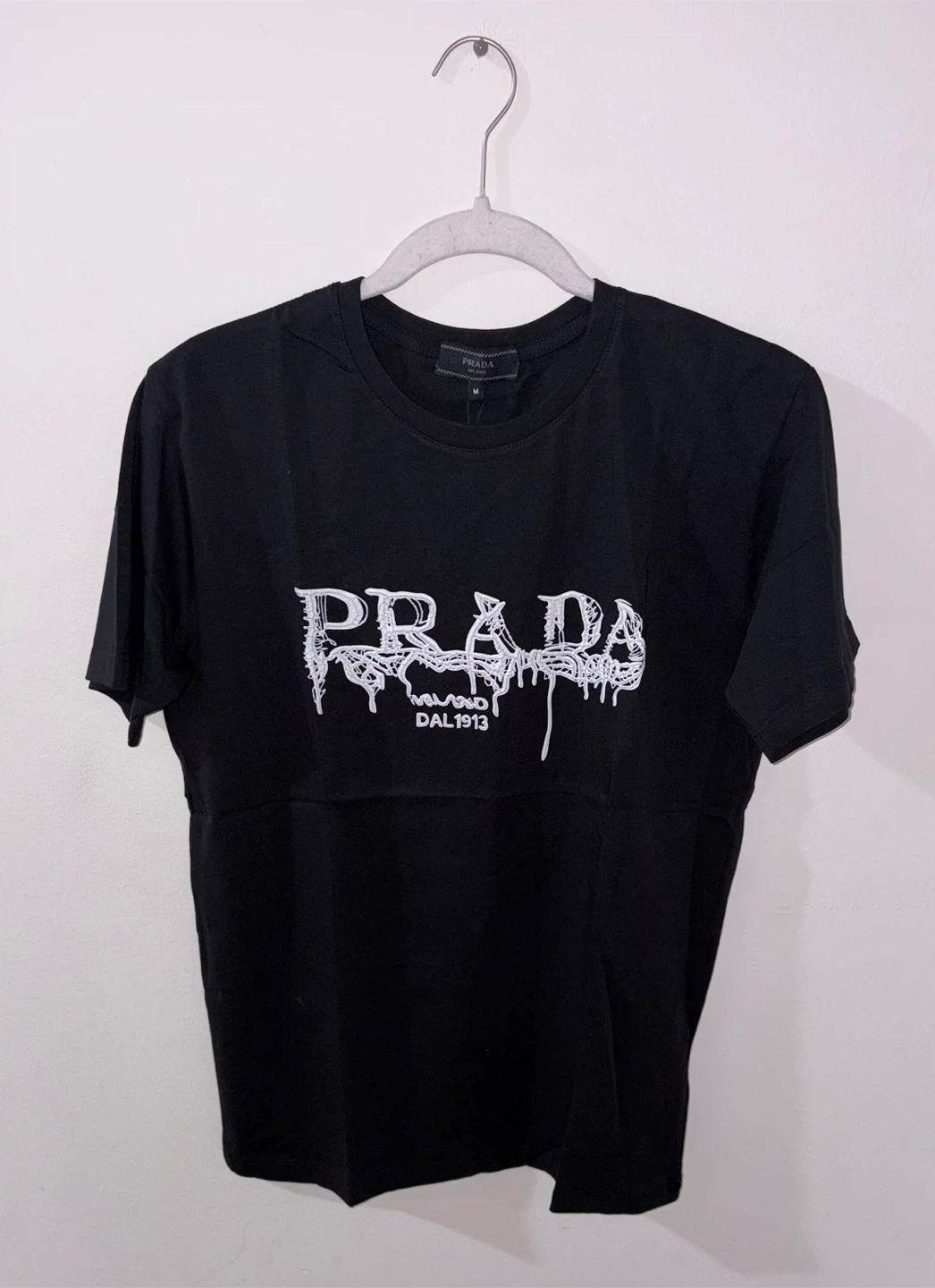 PRADA Milano Dal Black T-Shirt - Size Medium