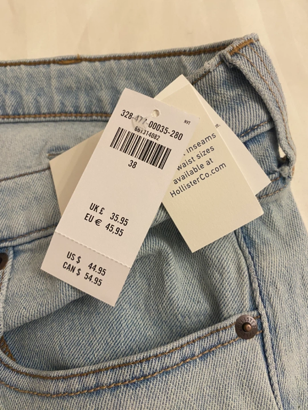New Hollister Loose Jean Shorts/Jorts Light Blue, Size 38, Baggy - photo 5