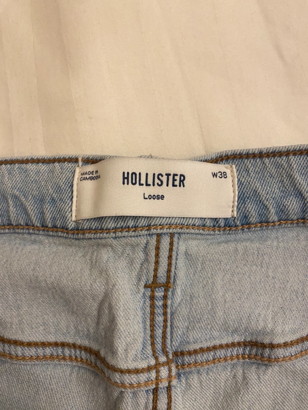 New Hollister Loose Jean Shorts/Jorts Light Blue, Size 38, Baggy - photo 3