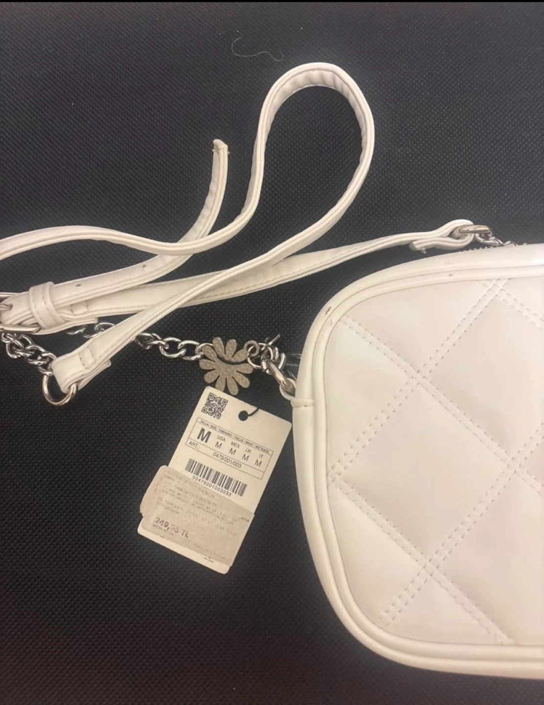 New White Crossbody Bag with Chain - photo 2