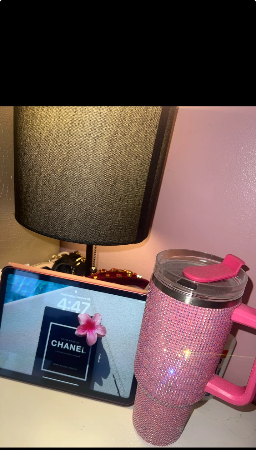 Pink Rhinestone Tumbler with Handle - photo 2