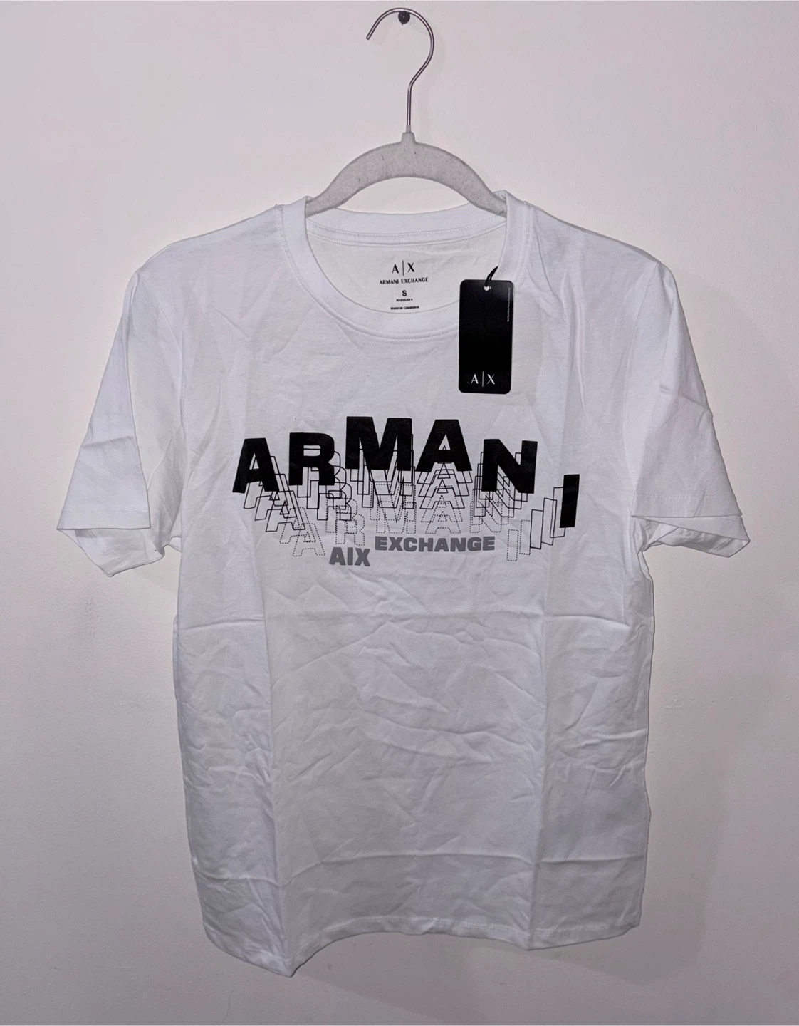 Armani Exchange White Graphic T-Shirt Size S