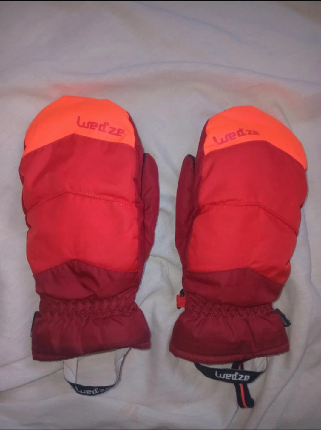 Wedze Ski Mittens - Red/Orange