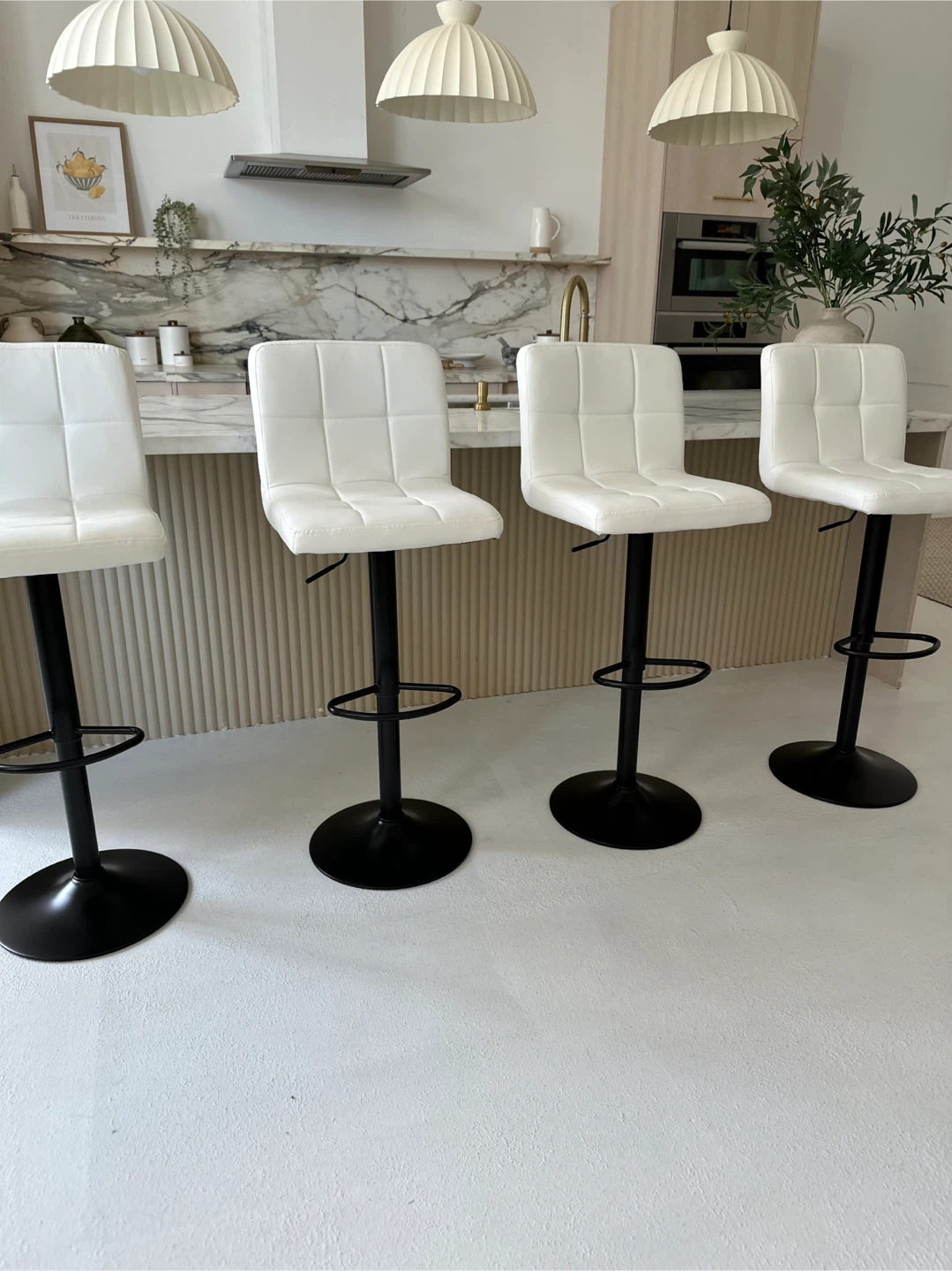 4 White Adjustable Bar Stools - photo 4