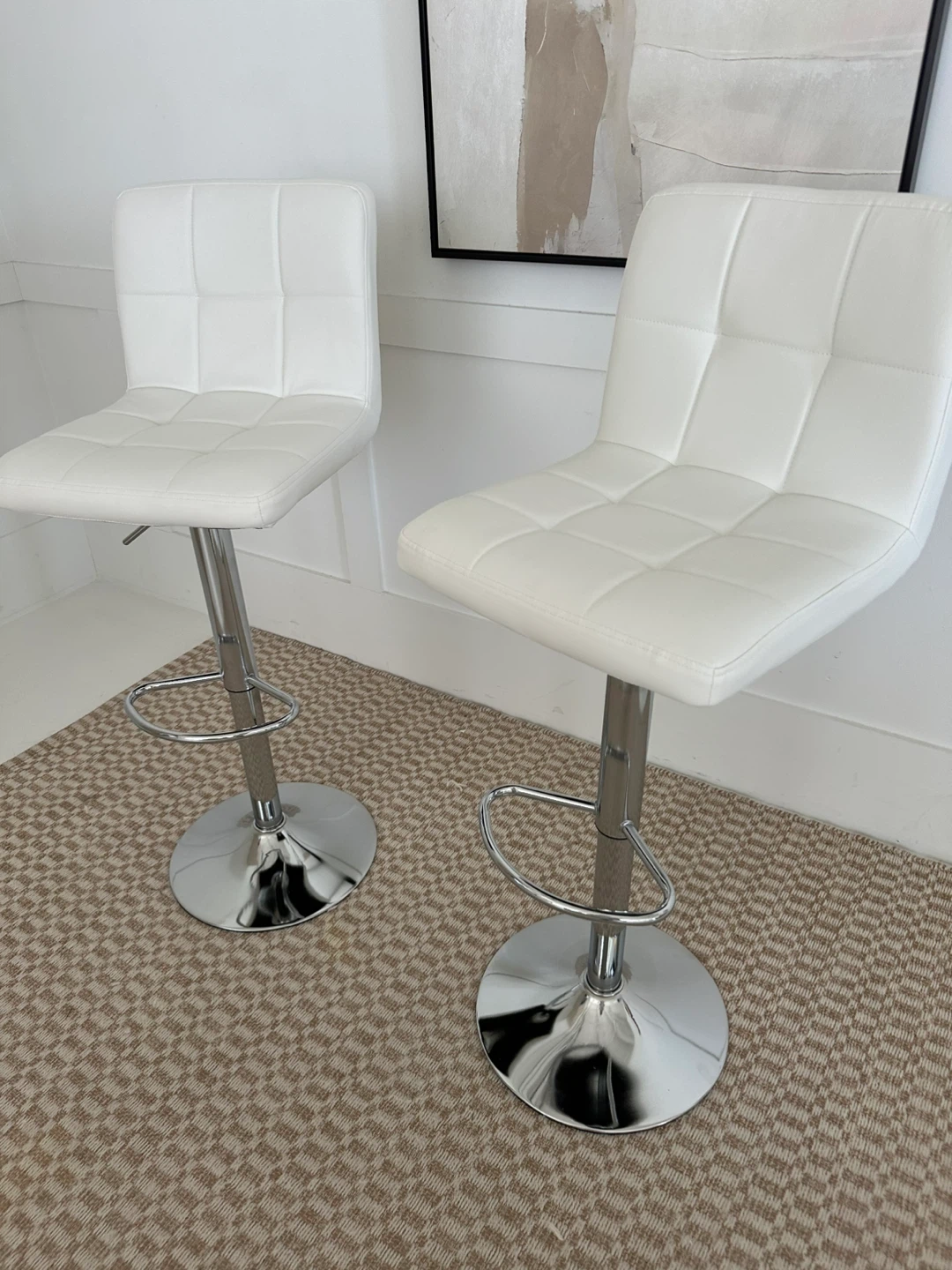 4 White Adjustable Bar Stools - photo 4