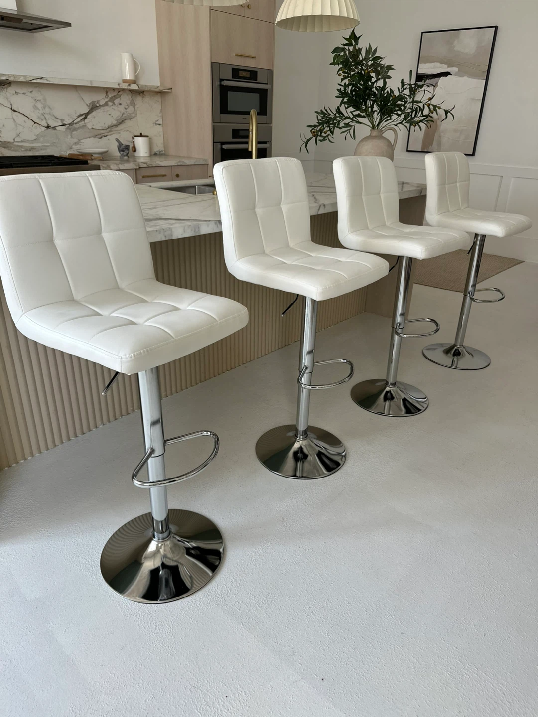 4 White Adjustable Bar Stools - photo 5