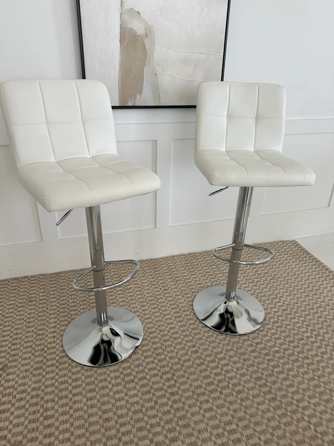 4 White Adjustable Bar Stools - photo 3