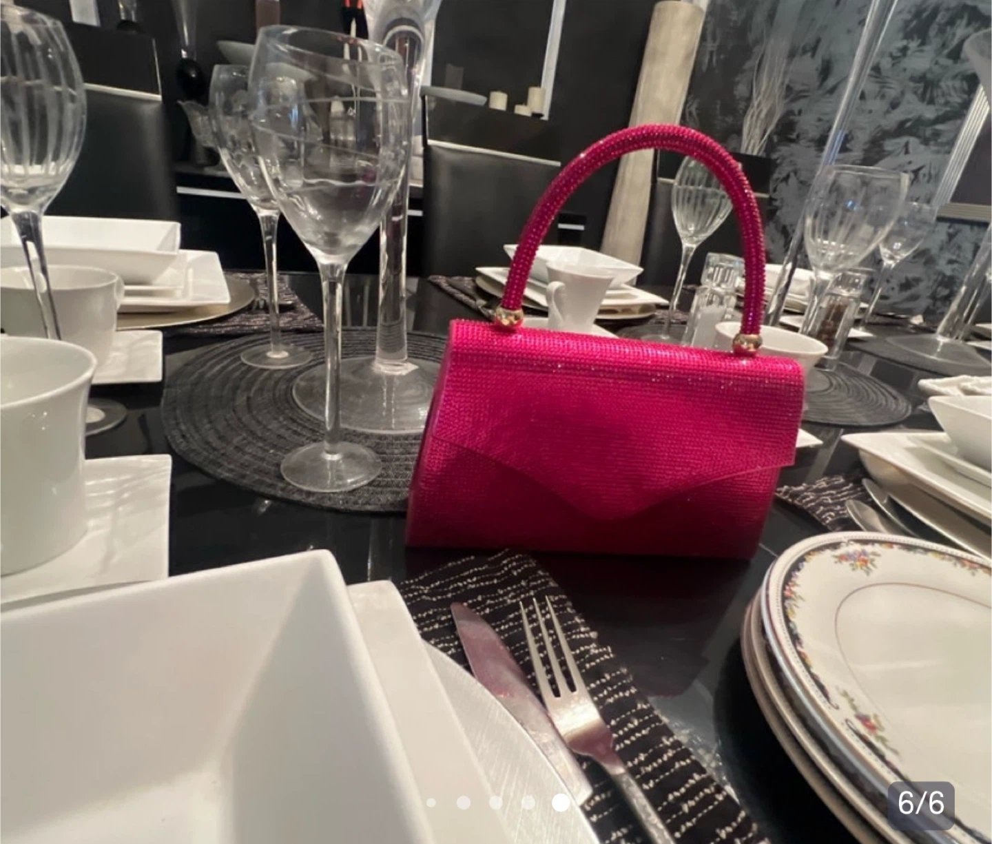 Hot Pink Rhinestone Clutch Purse - photo 2