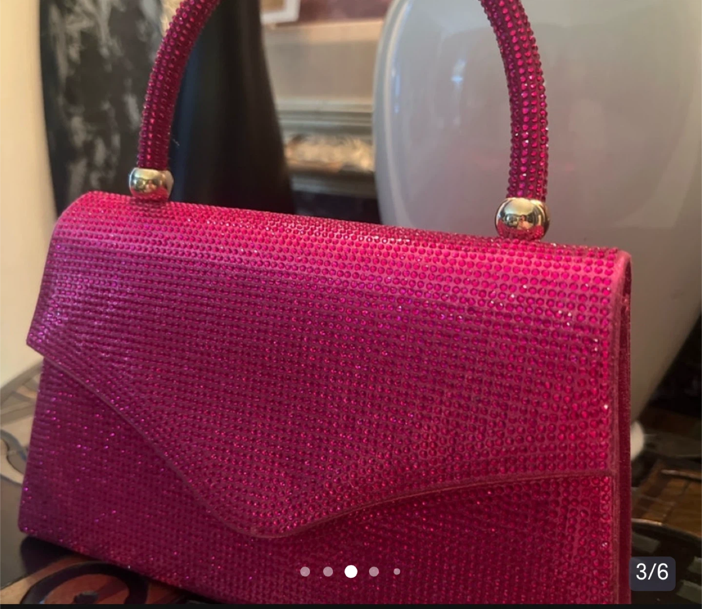 Hot Pink Rhinestone Clutch Purse - photo 3