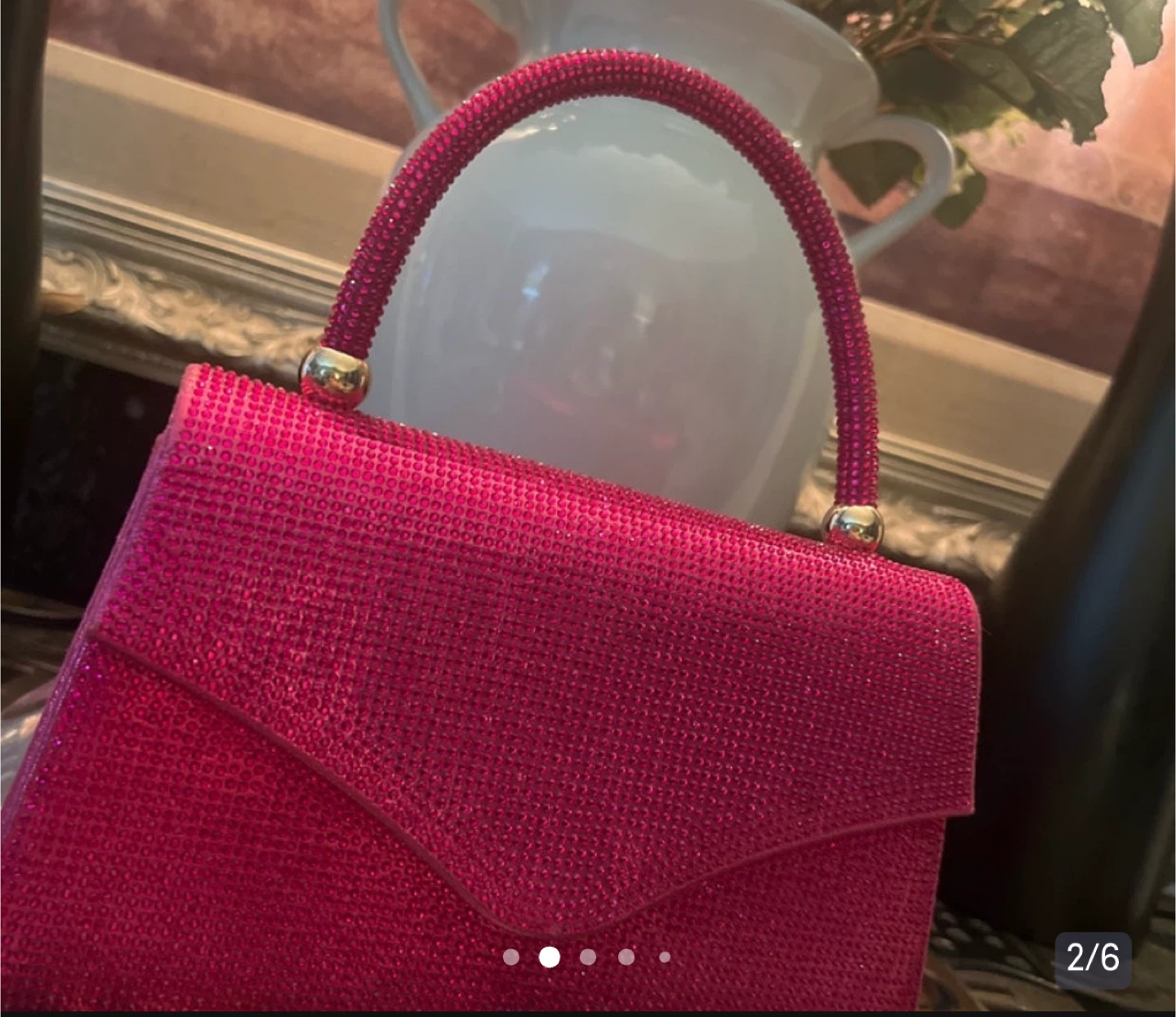 Hot Pink Rhinestone Clutch Purse - photo 5