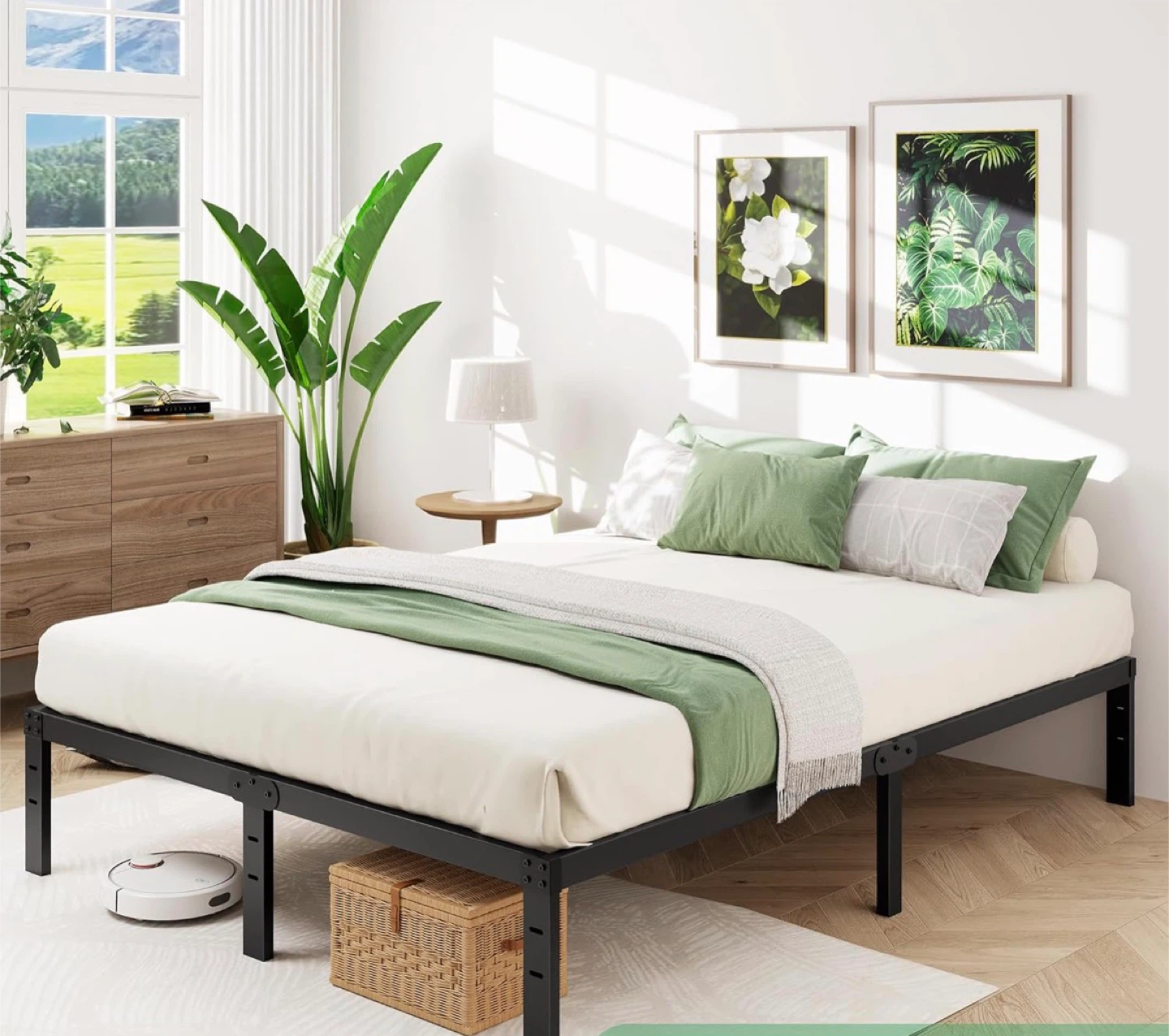 Black Metal Queen size Bed Frame - photo 4