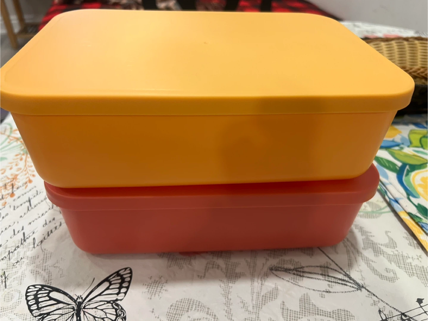 Pink Plastic Storage Basket with Lid