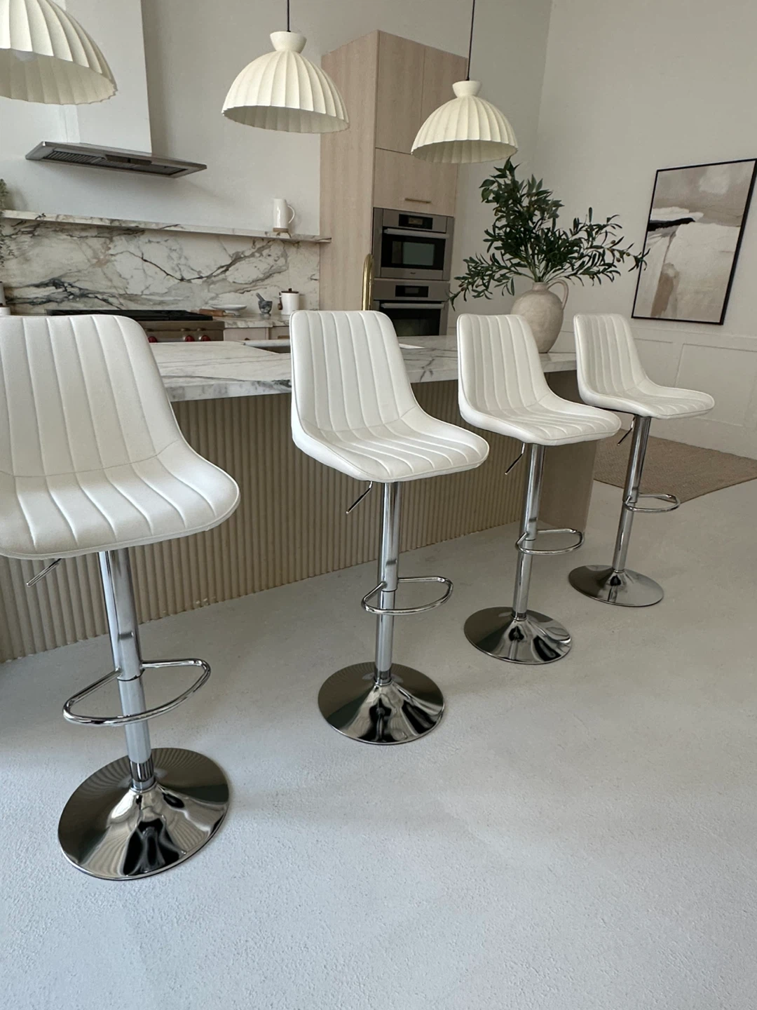 4 White Adjustable Bar Stools - photo 4