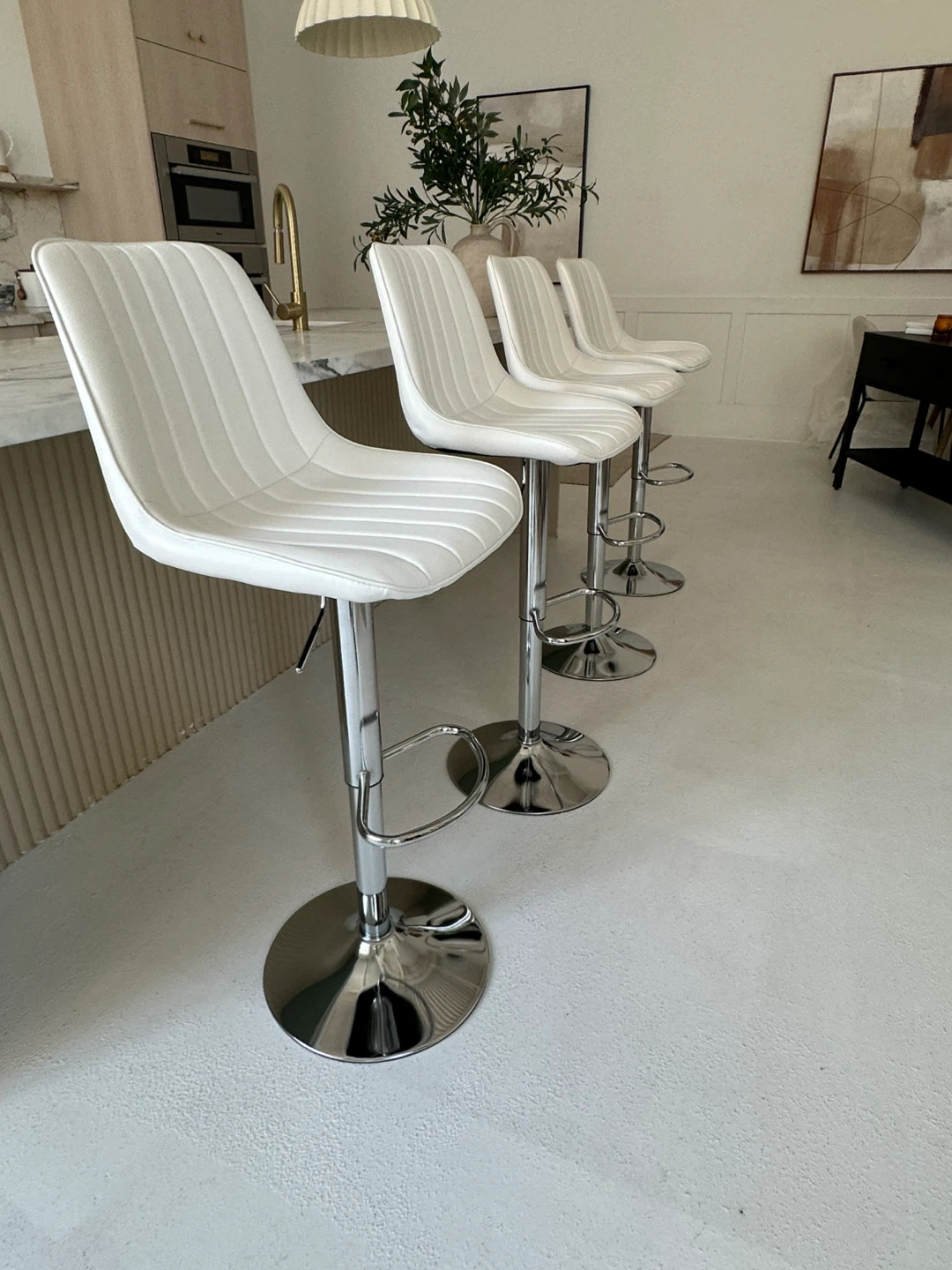 4 White Adjustable Bar Stools - photo 5