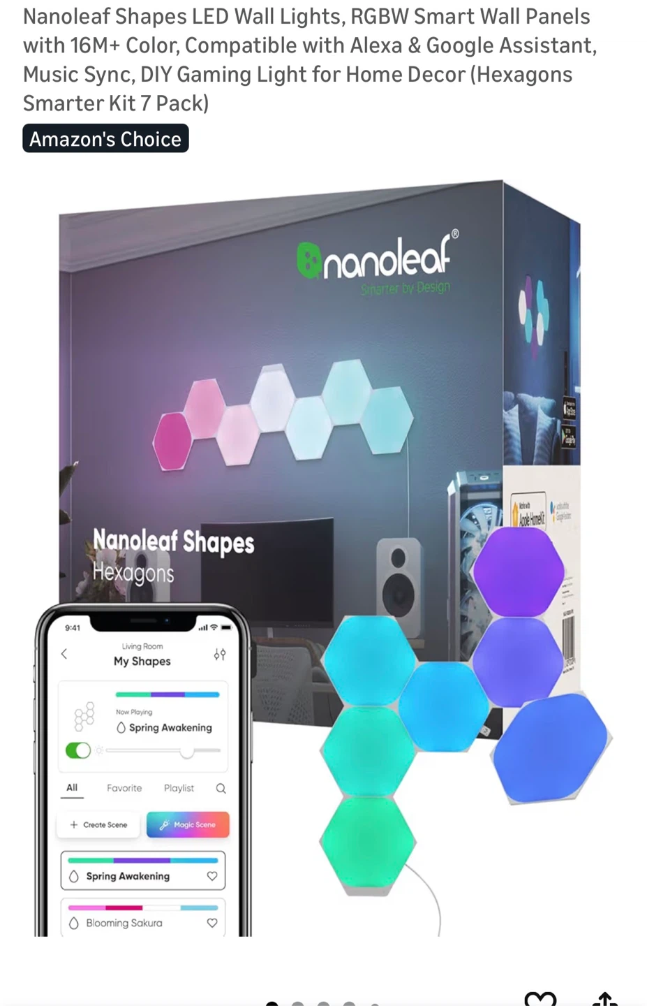 Nanoleaf Shape Hexagon Smart Light Panels - 7 Packs
