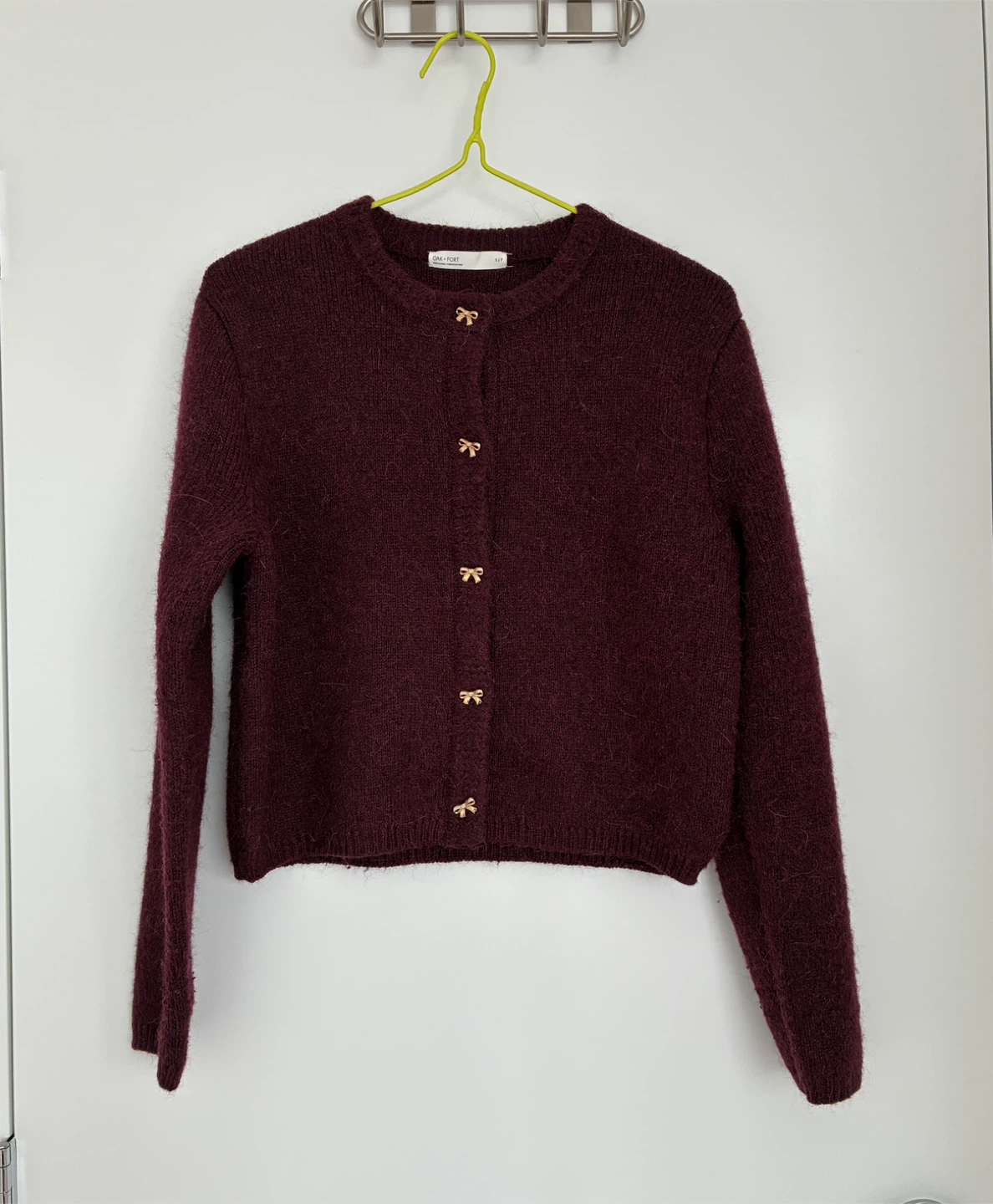 OAK + FORT Burgundy Cardigan Size S