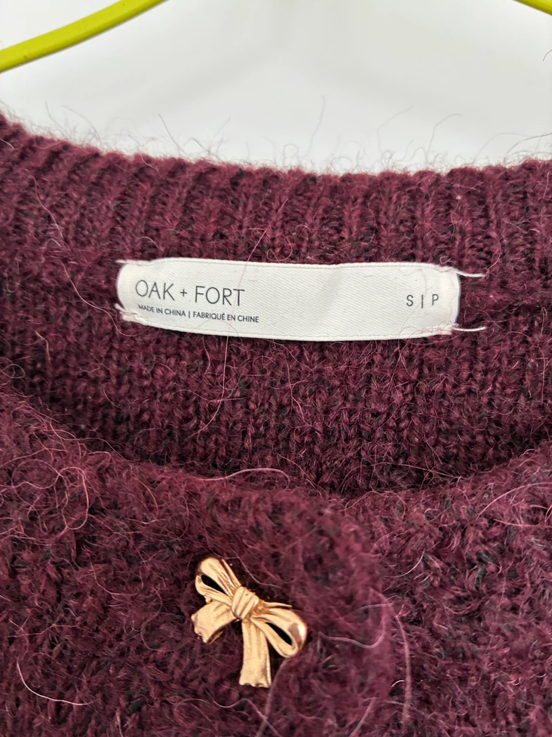 OAK + FORT Burgundy Cardigan Size S - photo 2