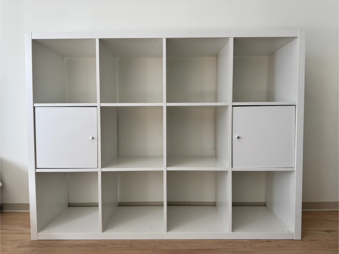 IKEA Kallax White 12-Cube Storage Shelf with 2 Doors - photo 3