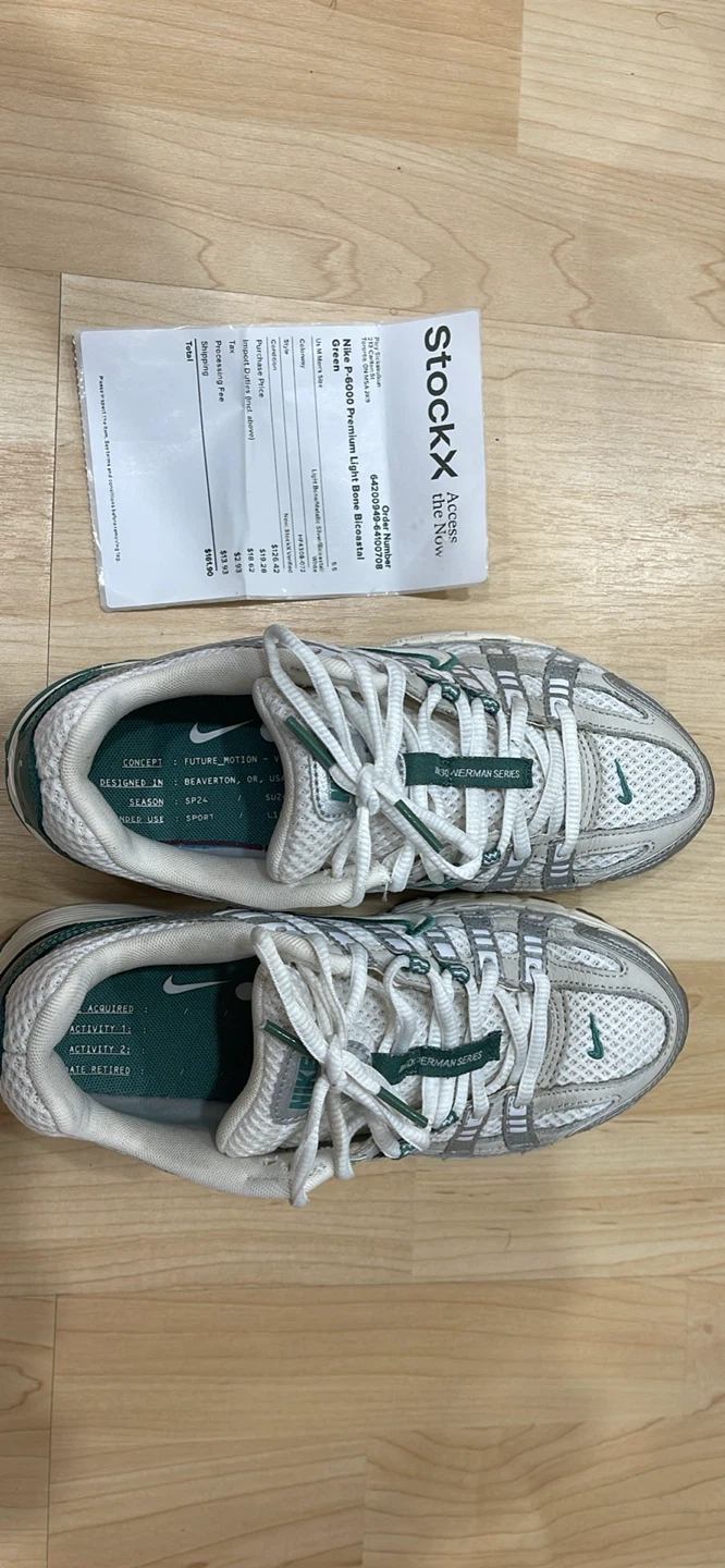 Nike p-6000ll Premium Light Bone Green Size Eur38 cm24