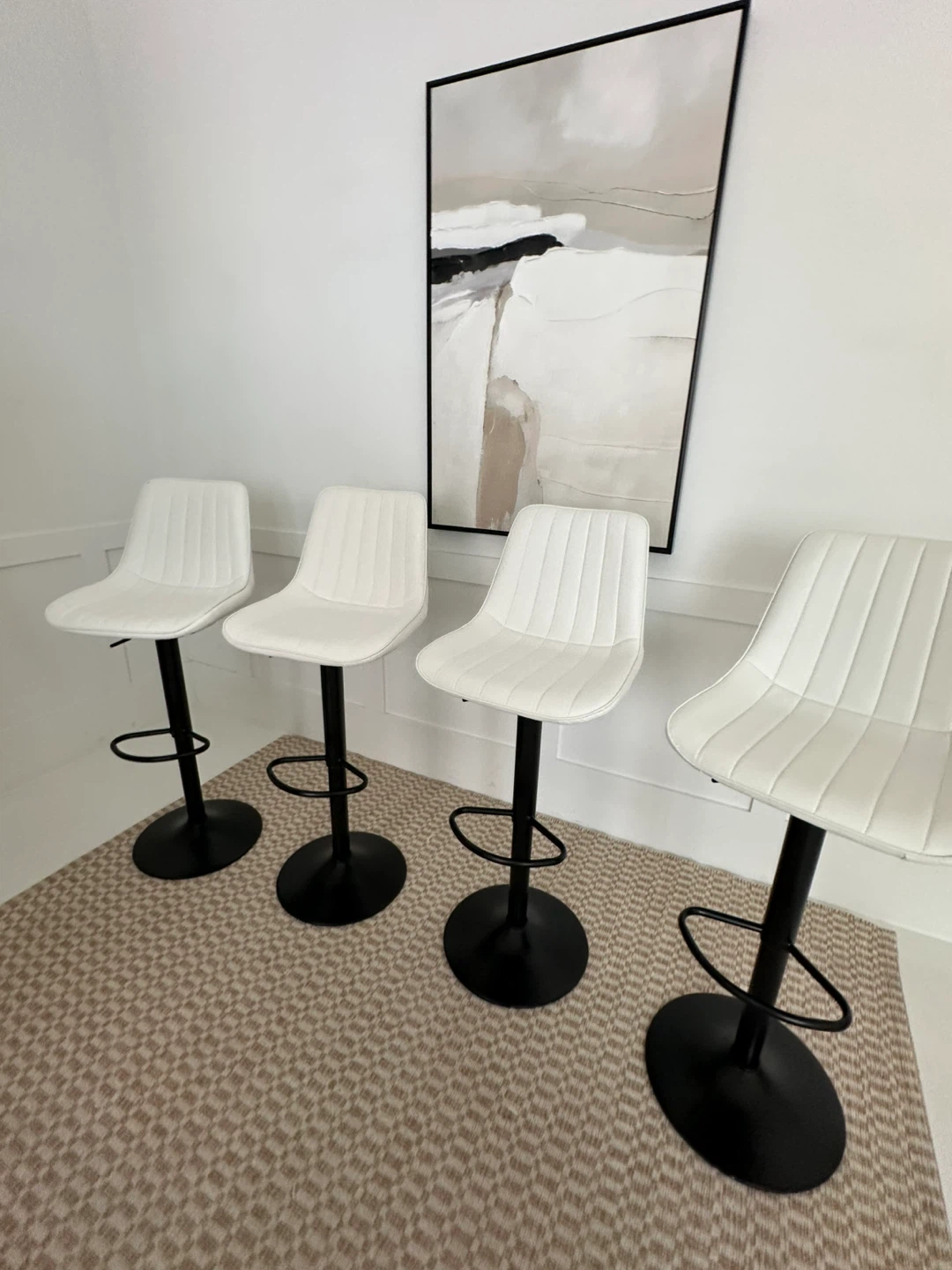 4 White Adjustable Bar Stools - photo 4