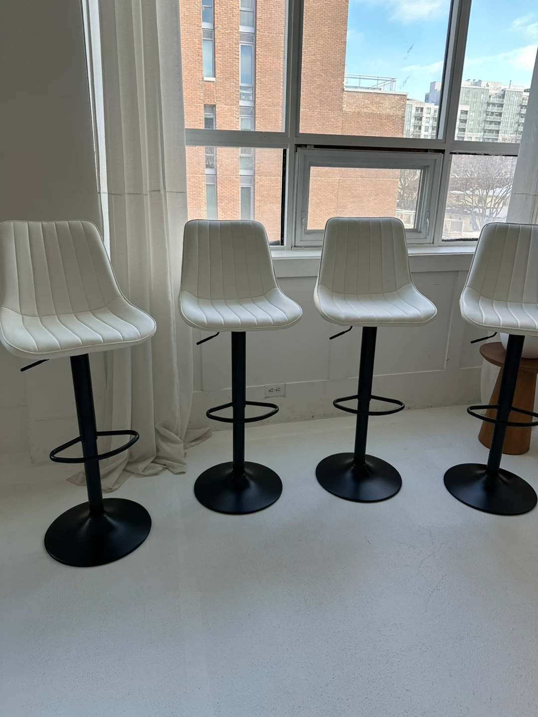 4 White Adjustable Bar Stools - photo 2
