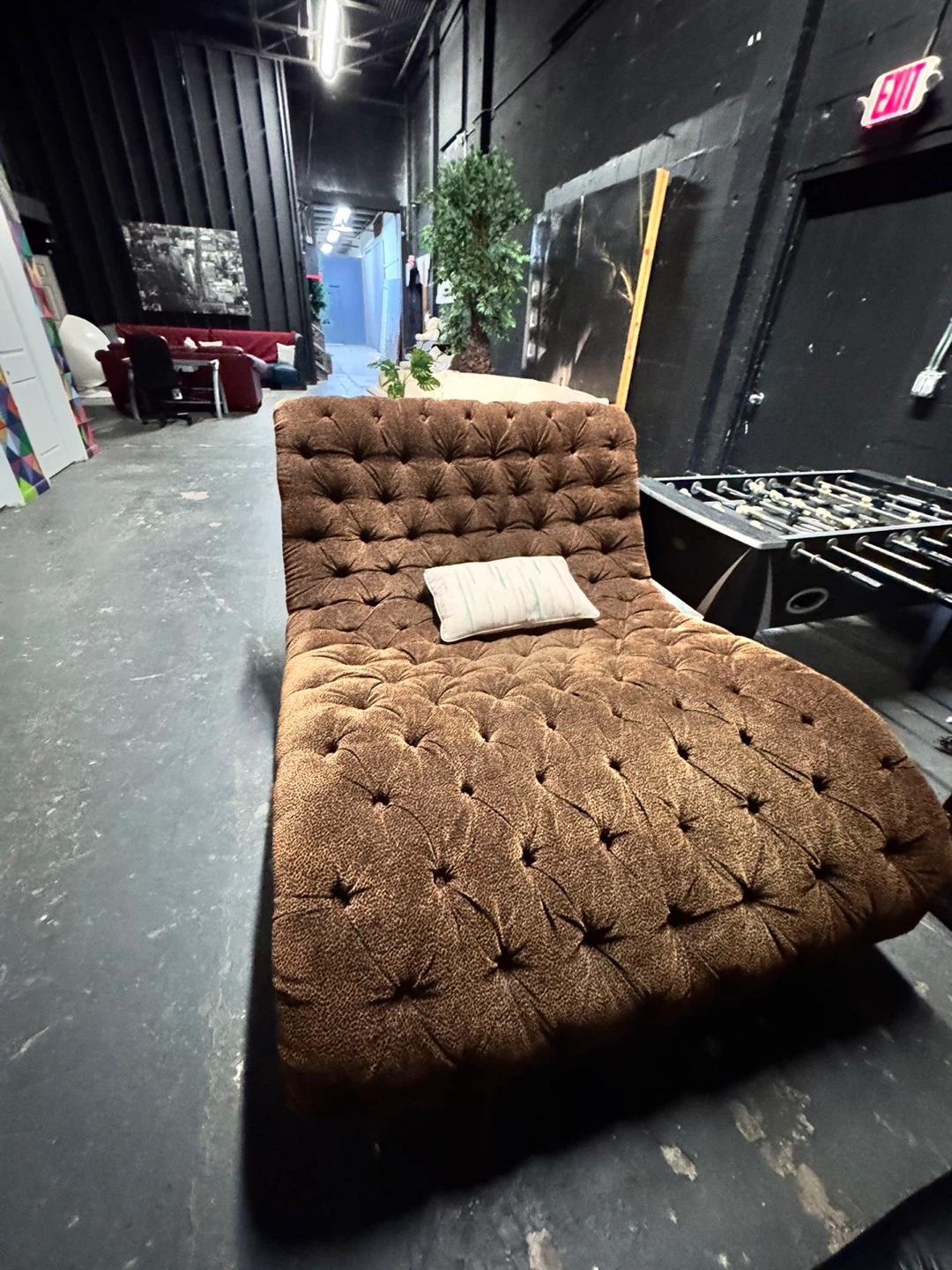 Brown Double Chaise Lounge