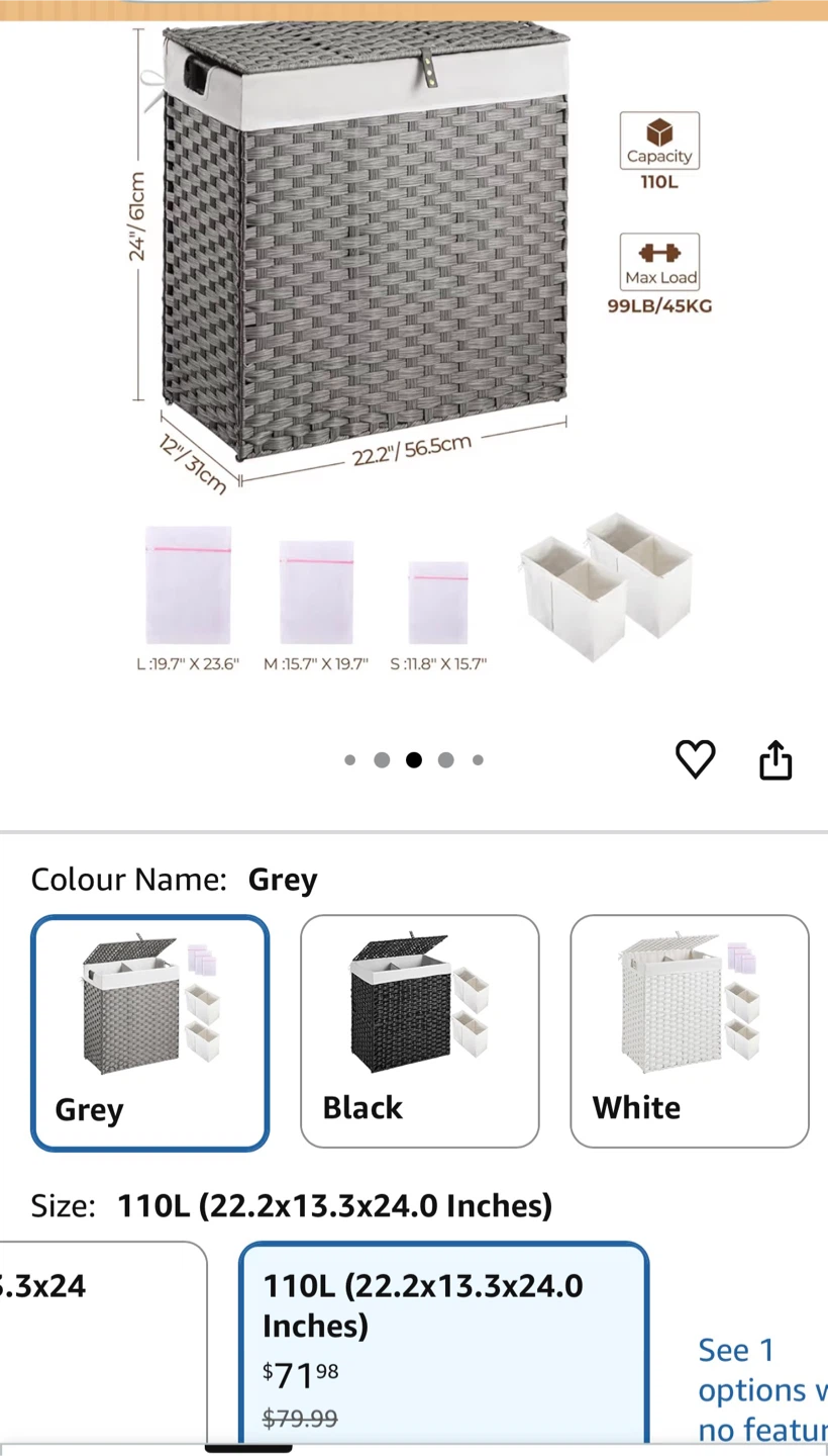 Grey Laundry Hamper with Lid - photo 3