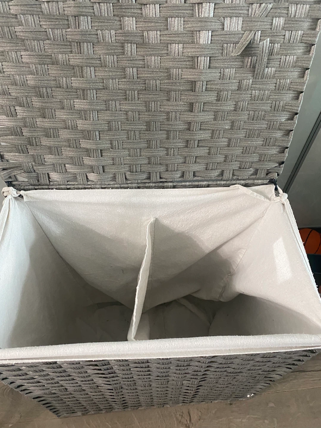 Grey Laundry Hamper with Lid - photo 2