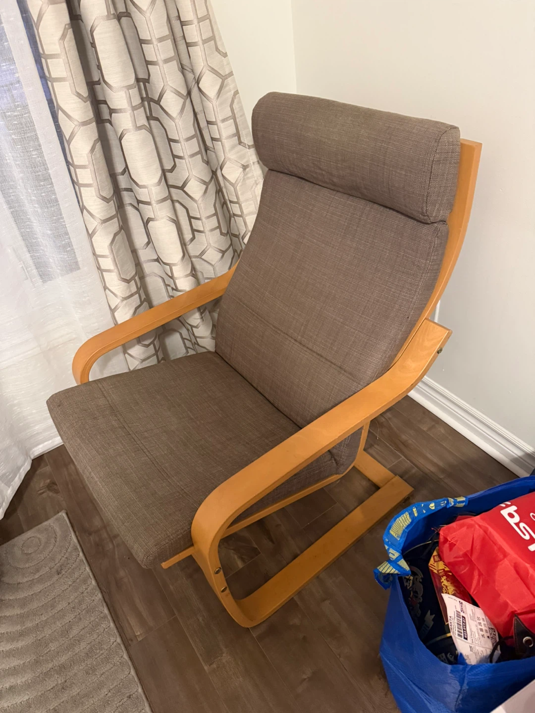 IKEA Poäng Chair and Ottoman Set - photo 3