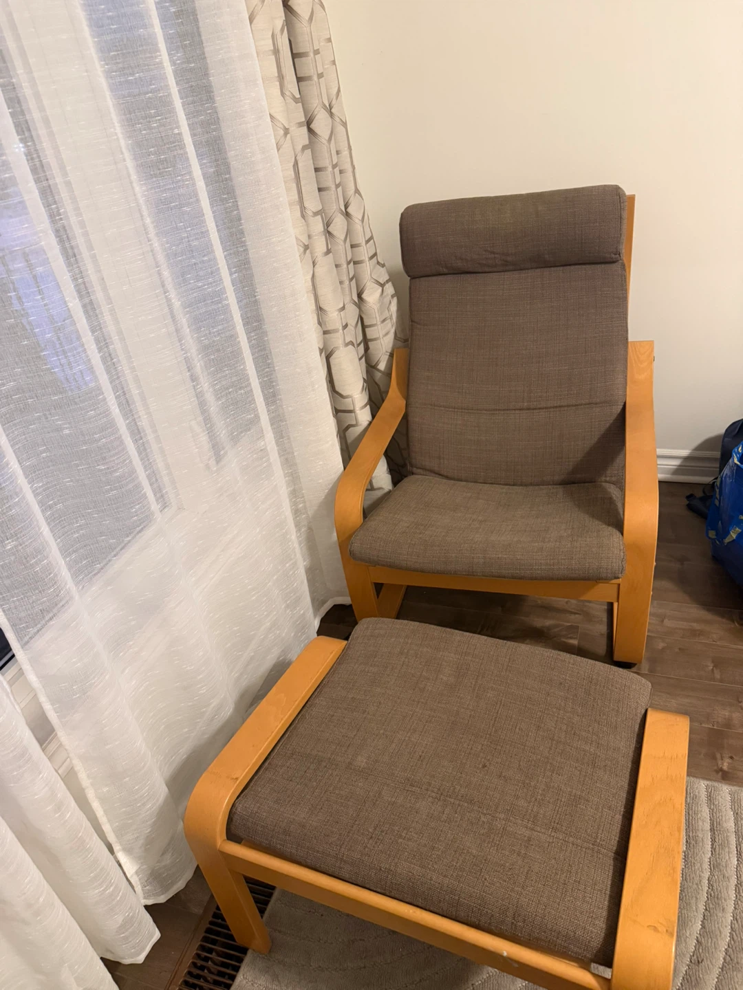 IKEA Poäng Chair and Ottoman Set