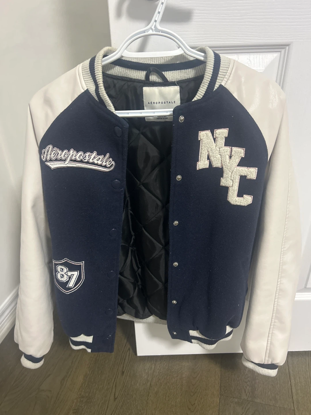 Aeropostale Varsity Jacket NYC Blue/Cream