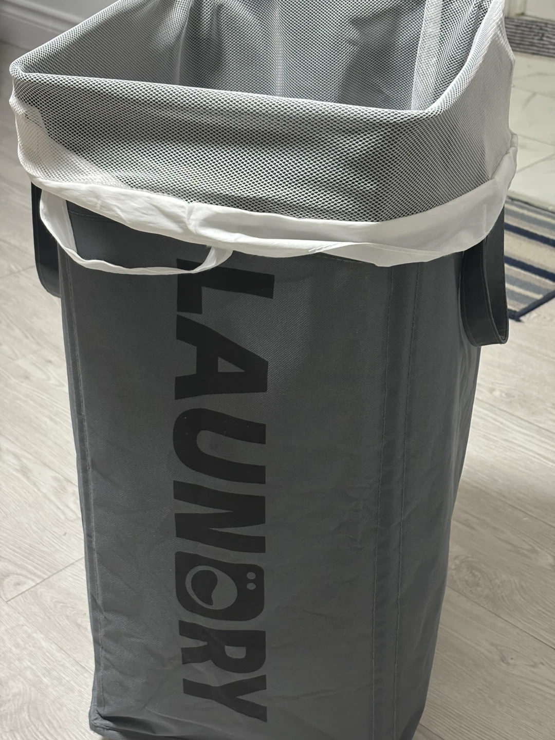 Grey Laundry Hamper with Wheels