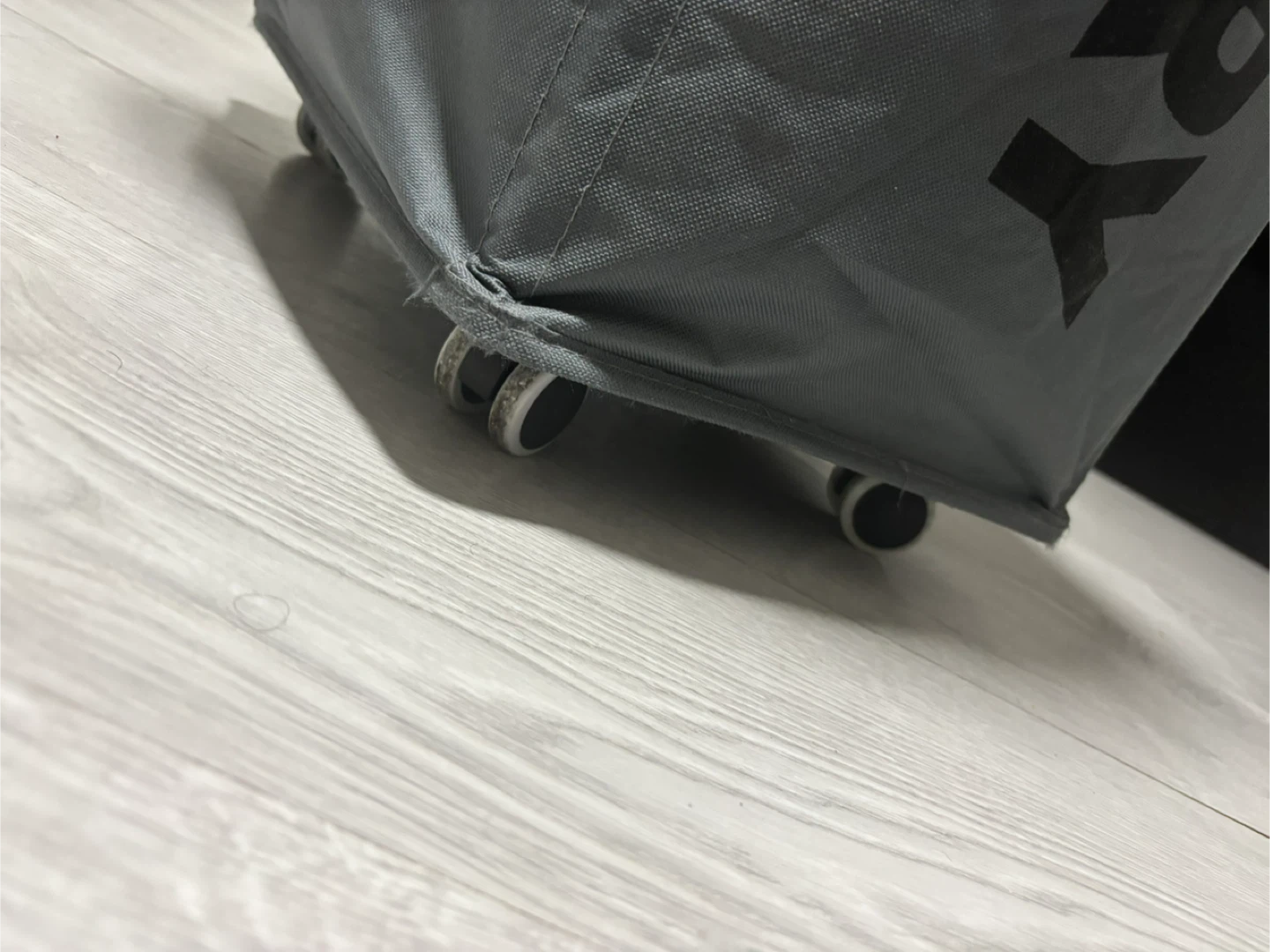 Grey Laundry Hamper with Wheels - photo 2