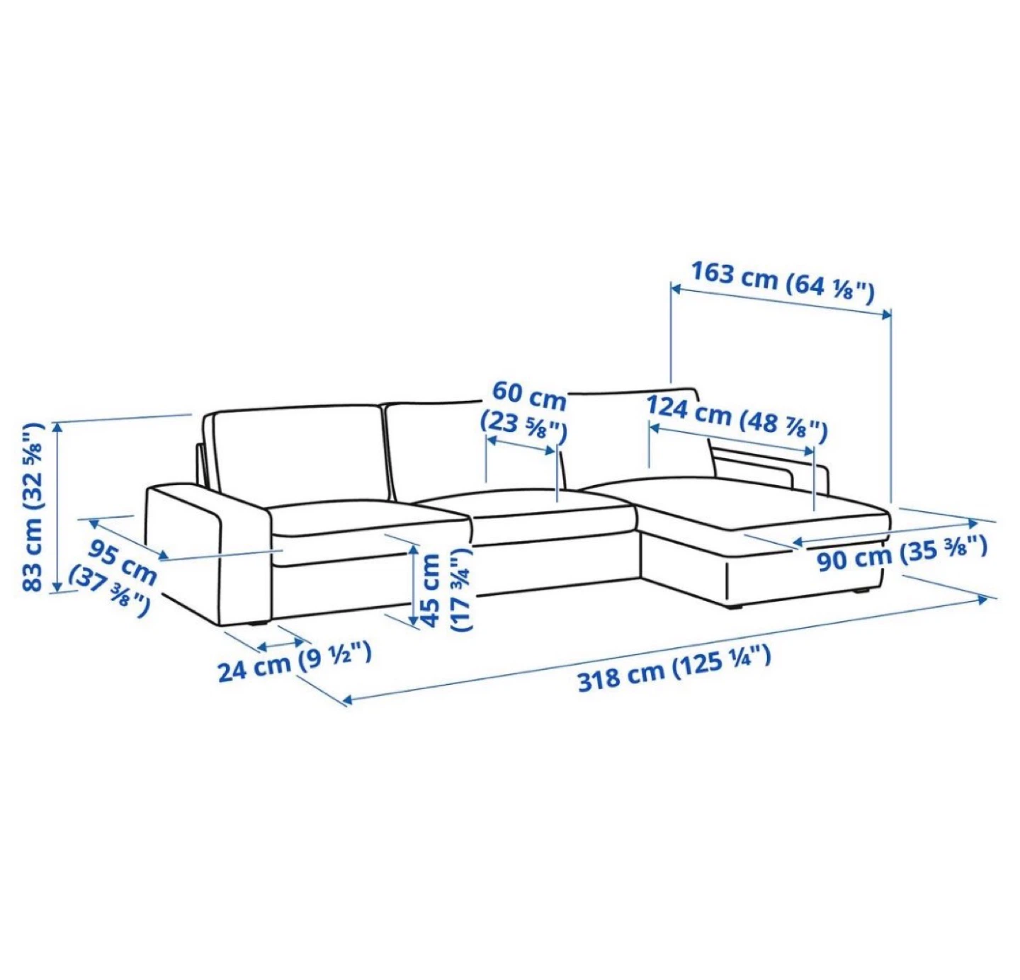 IKEA KIVIK Sectional Sofa - Dark Grey - photo 3