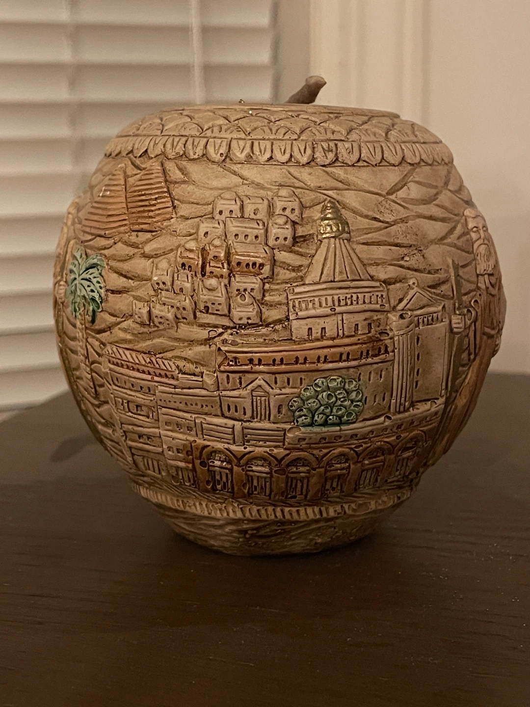 Carved Nativity Scene Round Candle - photo 2