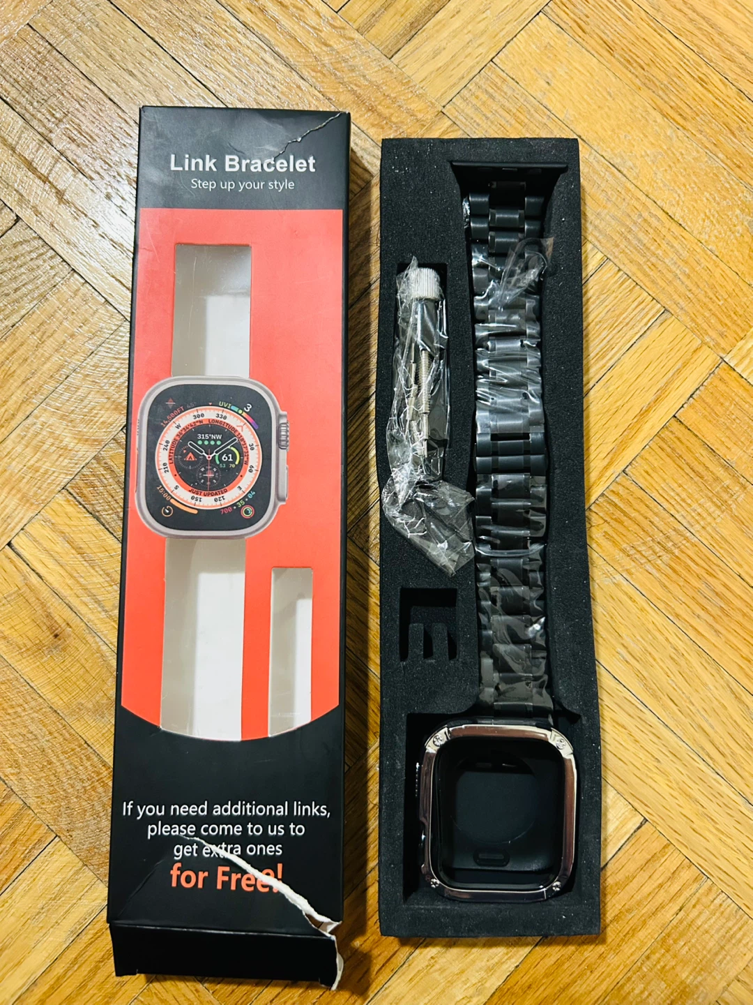 Black Metal Link Bracelet for Apple Watch