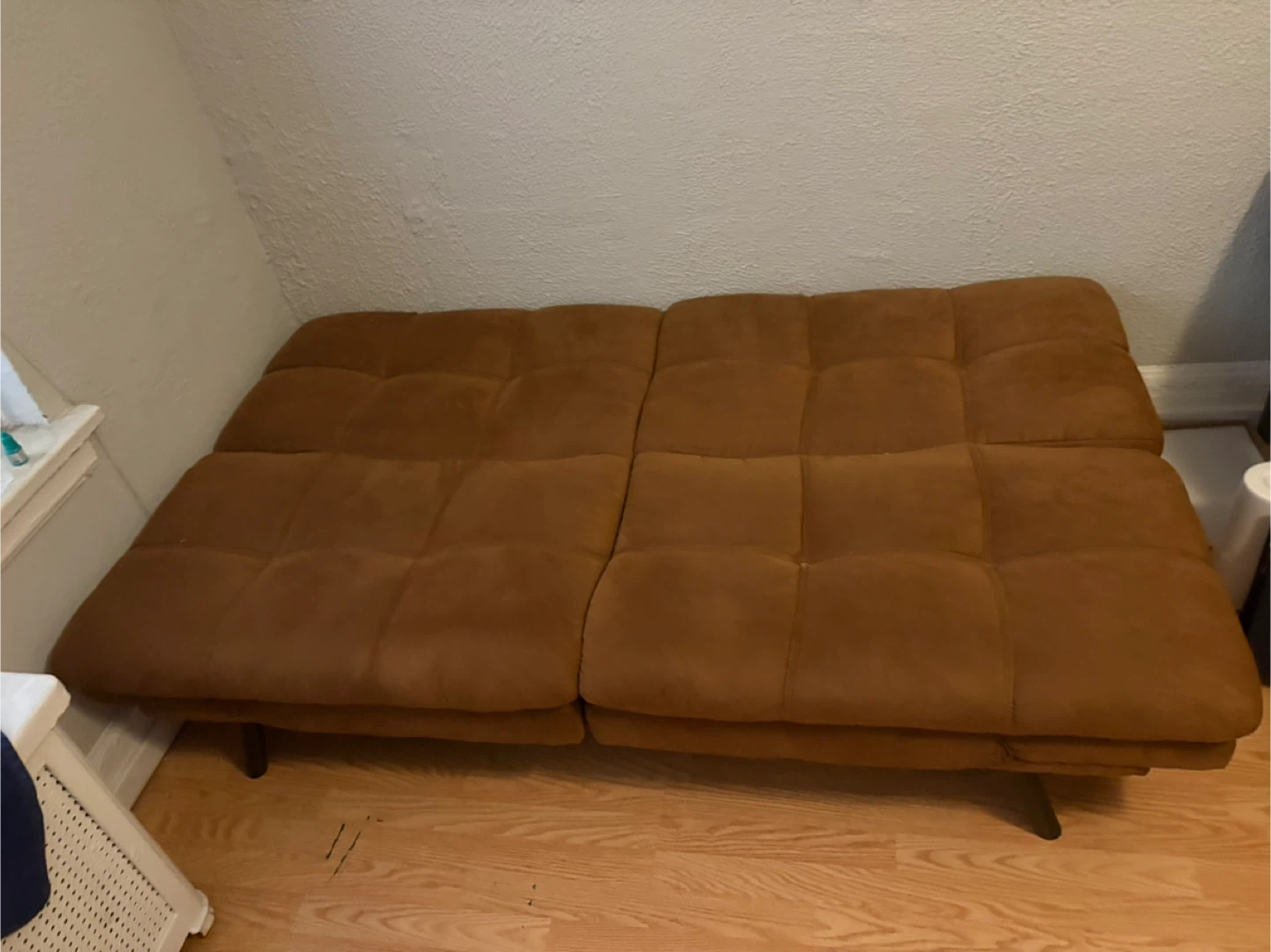 Brown Suede Futon Sofa Bed