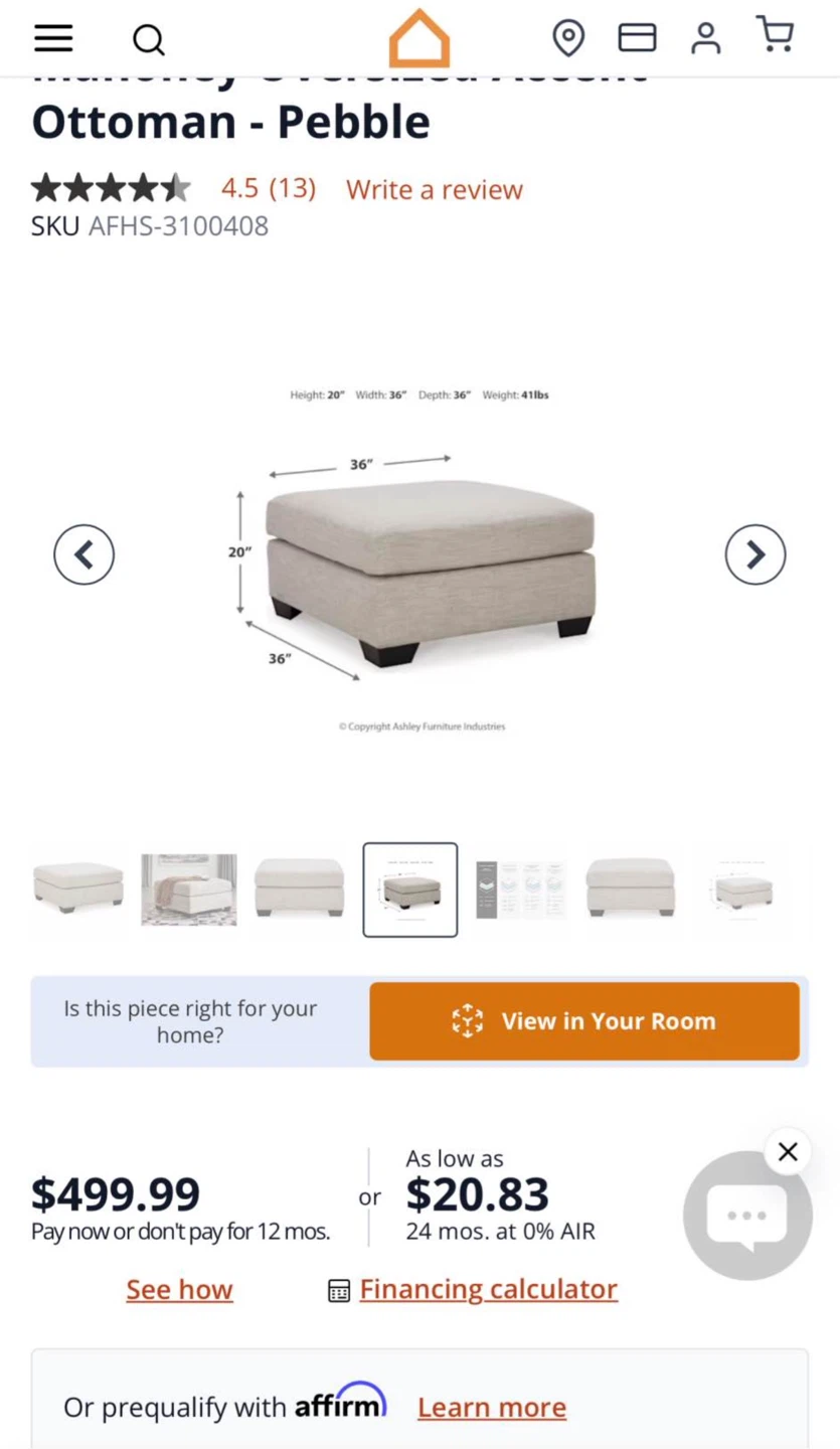 Grey Storage Ottoman - photo 4