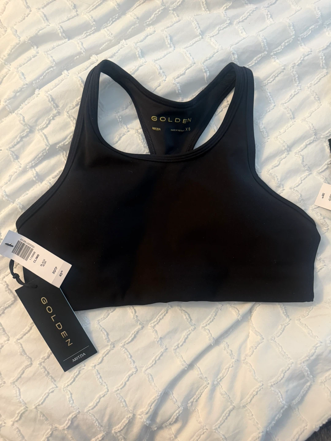 Aritzia Golden Sports Bra - Black - XS