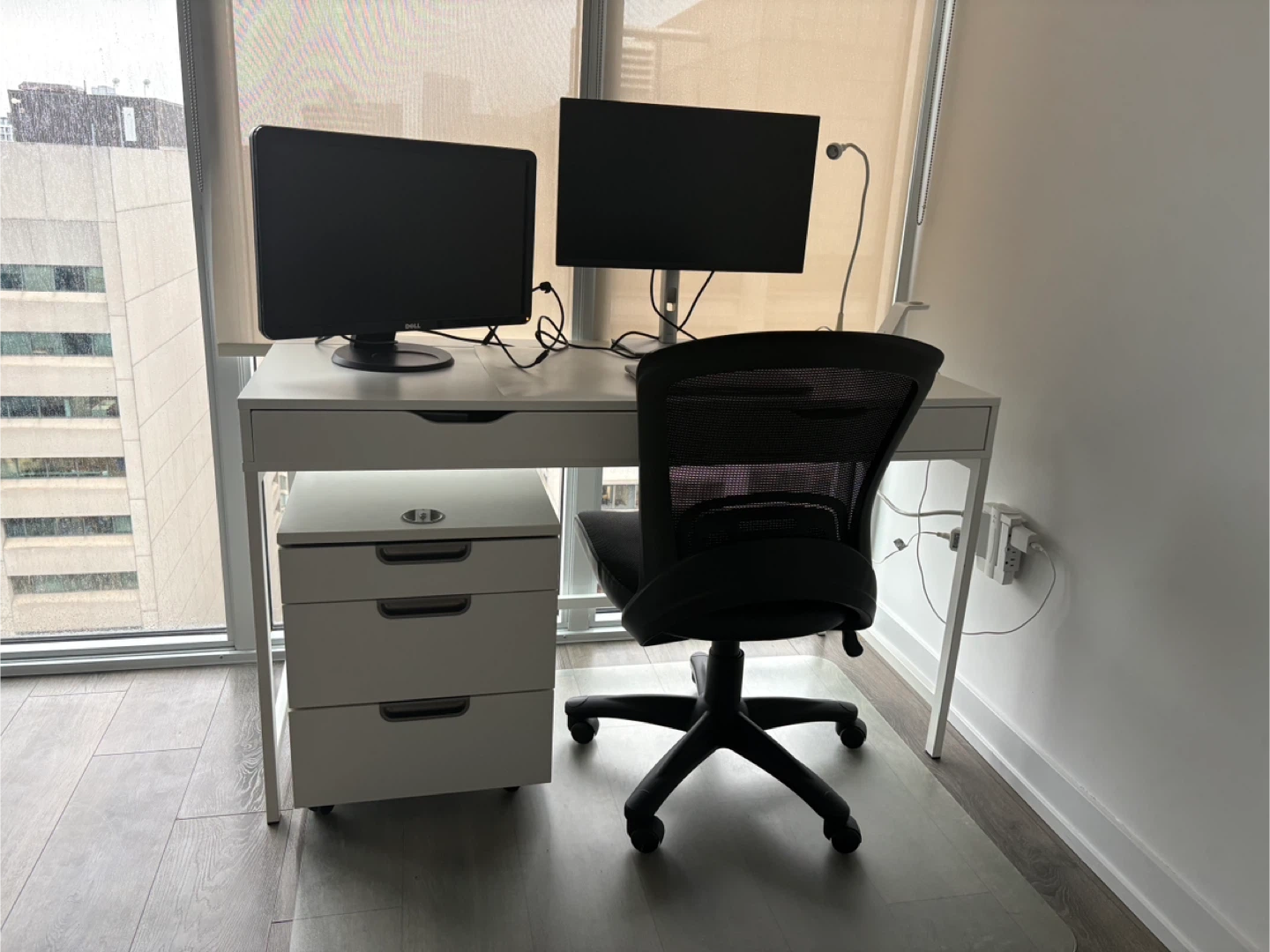 IKEA Alex Desk, Alex Drawers and Chair