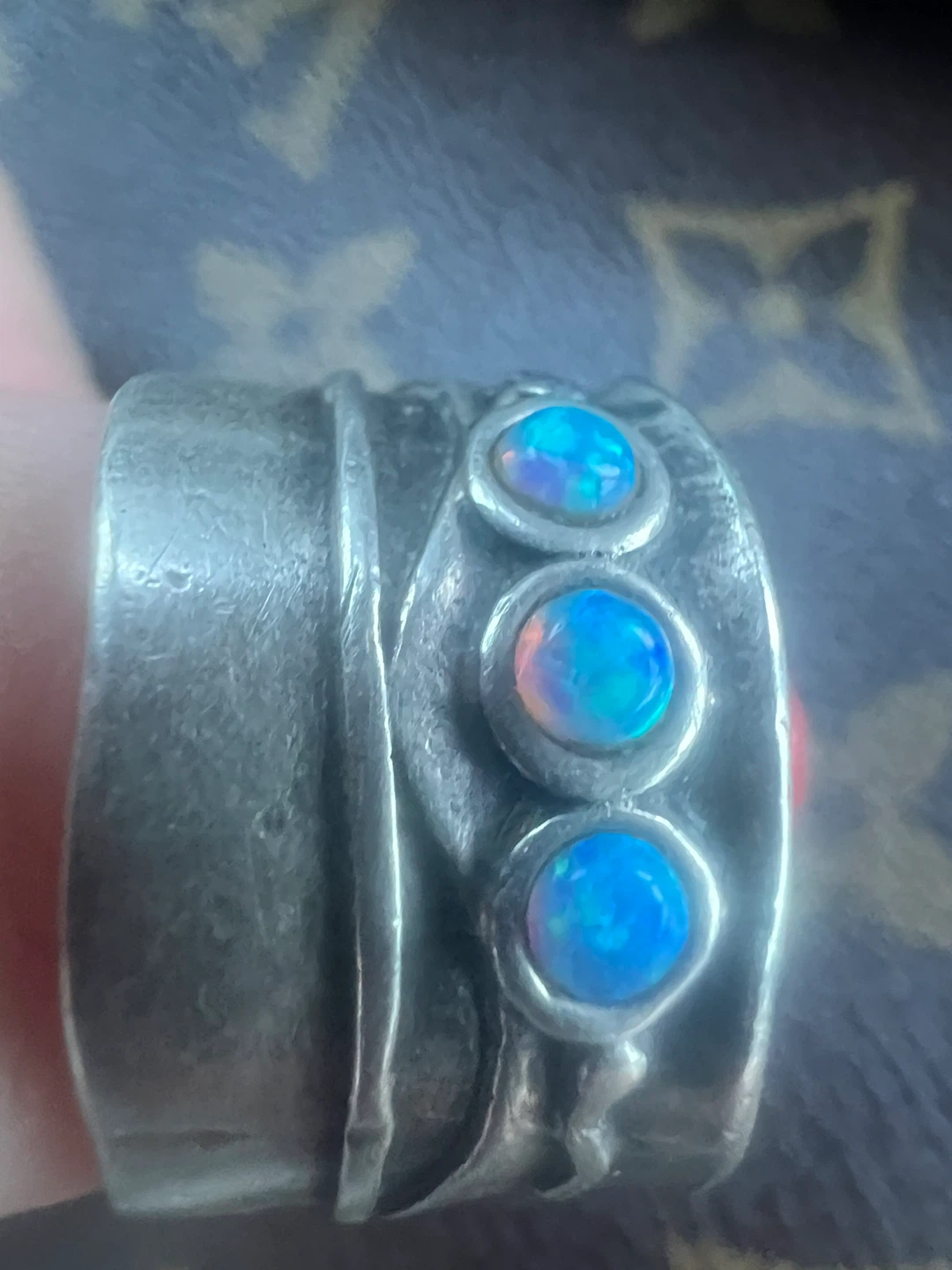 925 Sterling Silver Opal Ring Band - photo 2