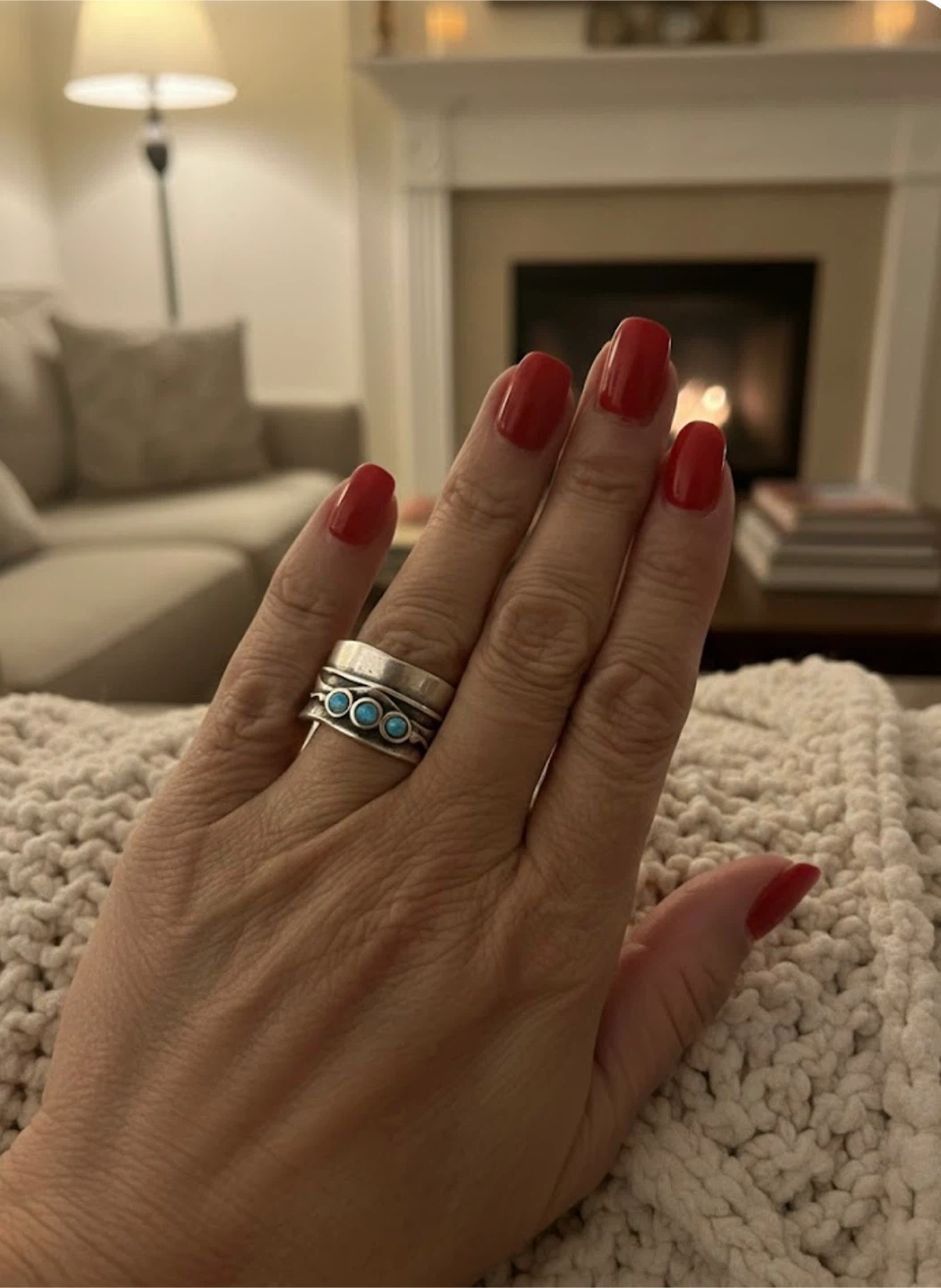 925 Sterling Silver Opal Ring Band