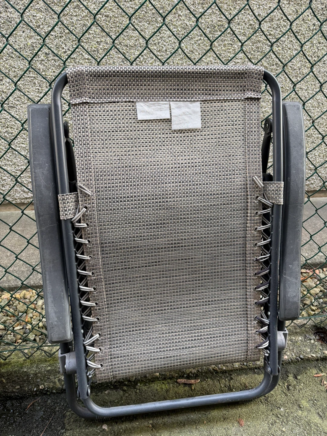 Grey Folding Lounger Chair with Headrest - photo 2
