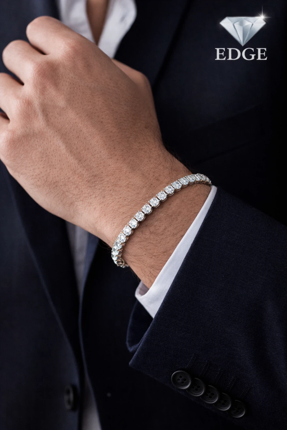 Moissanite 925 Sterling Silver Tennis bracelet |Gift for Him